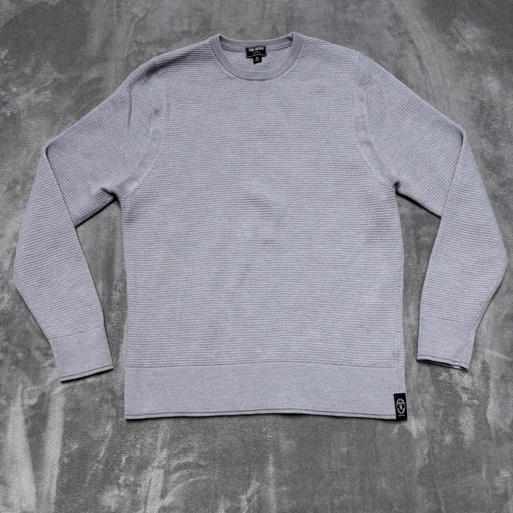 Todd Snyder Italian Merino Wool Sweater Men XL Gray Ribbed Knit Crewneck